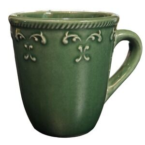 Better Homes And Gardens Green Scroll Mug‎ Ceramic Coffee Tea Cup Discontinued